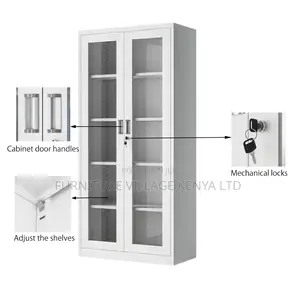 Office Cabinet; 2 Door Transparent Office Filling Cabinet