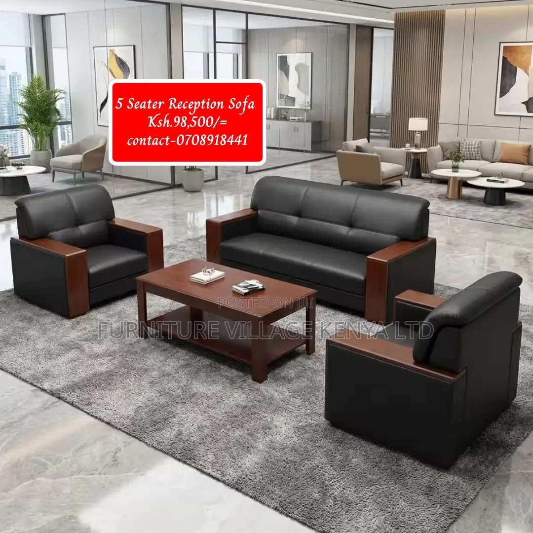 Office Chair; Black Executive Office Sofa Set