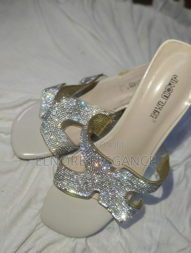 Elegant White Rhinestone Heels - main view