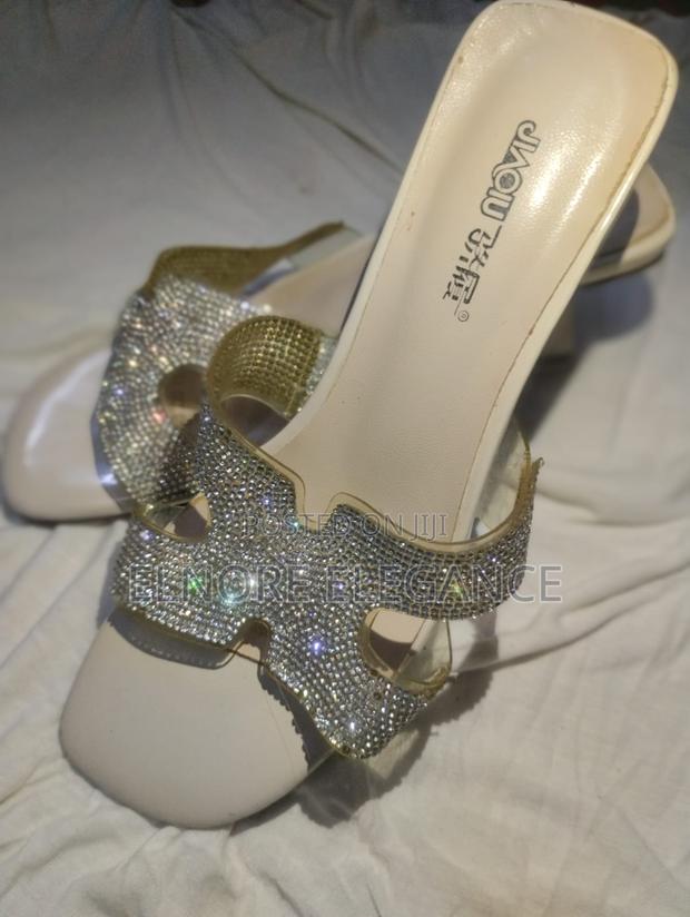Elegant White Rhinestone Heels - thumbnail 3