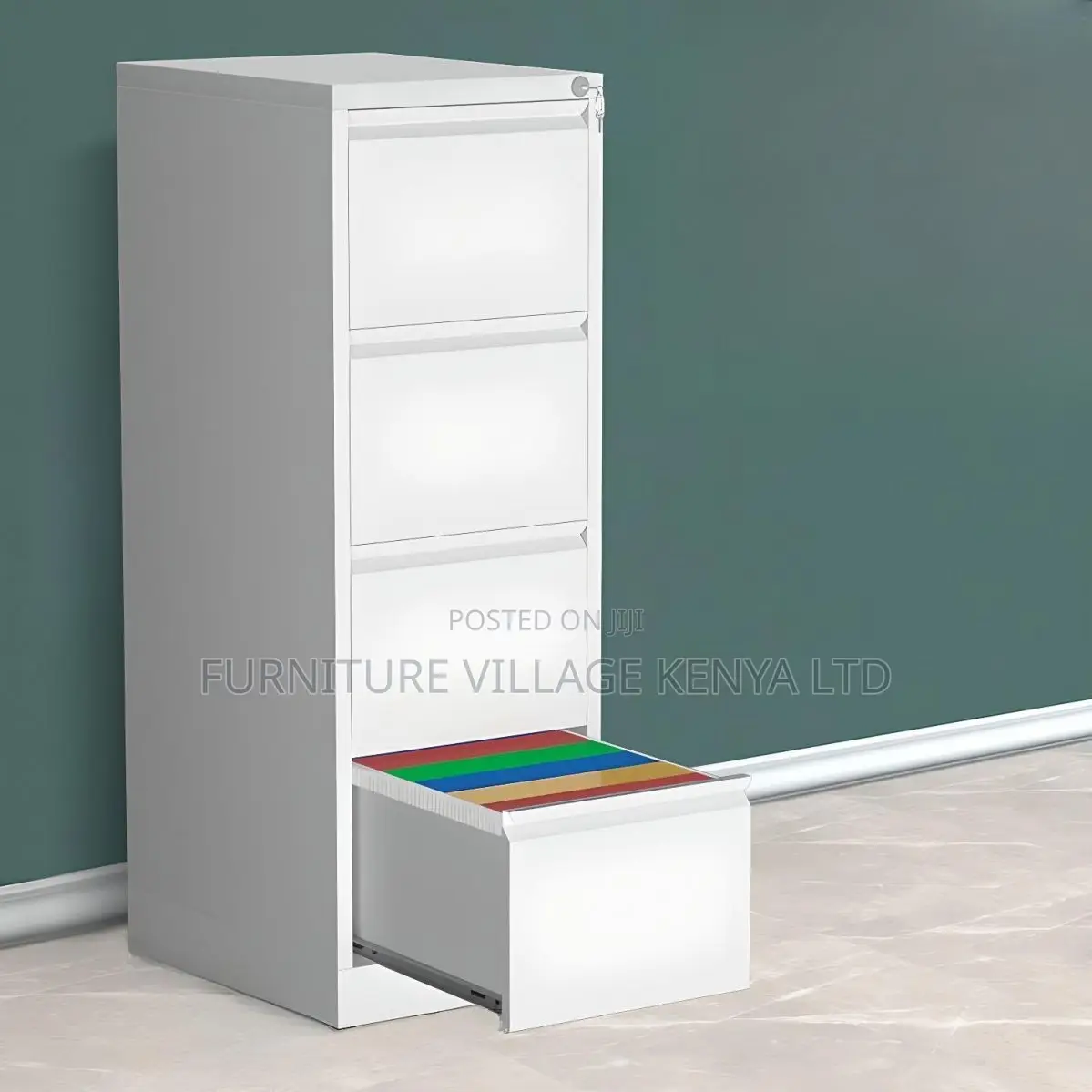 Office Cabinet; 4 Drawer Office Cabinet With Locking Bar