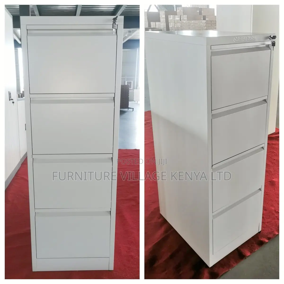 Office Cabinet; 4 Drawer Office Cabinet With Locking Bar