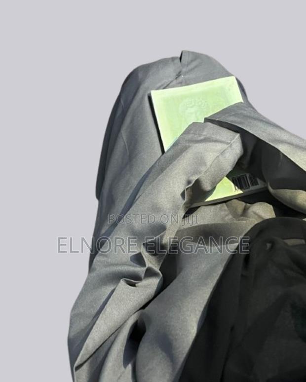 Elegant Grey Plain Abaya - main view