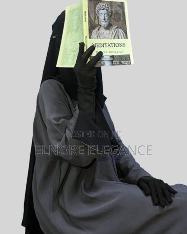 Elegant Grey Handslit Abaya. - main view