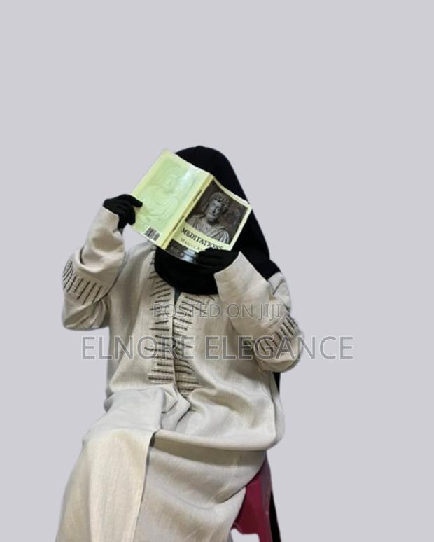 Beige, Brown Patterned Abaya. - main view