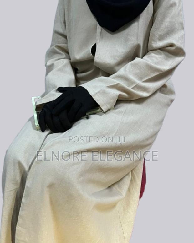 Simple Modest Beige Brown Abaya - main view