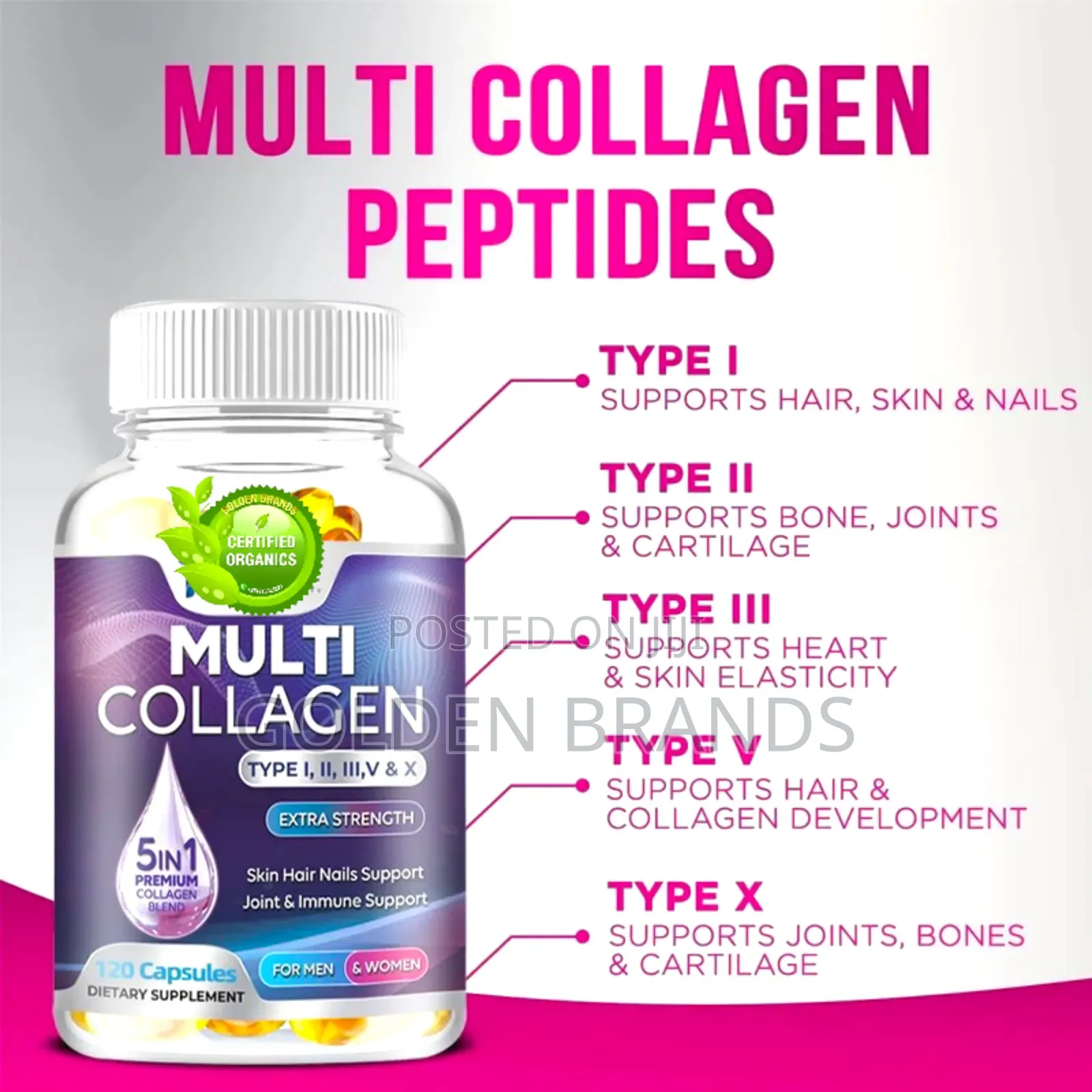 Multiple Collagen Complex - Type I, Li, Lii, V, X, 120 PCS