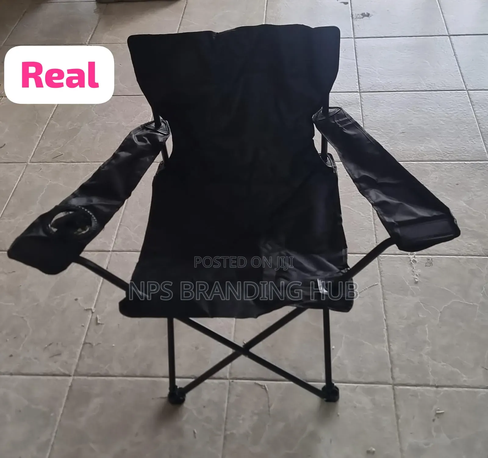 Foldable Waterproof Camping Chair With Armrest Cup Slot P.O