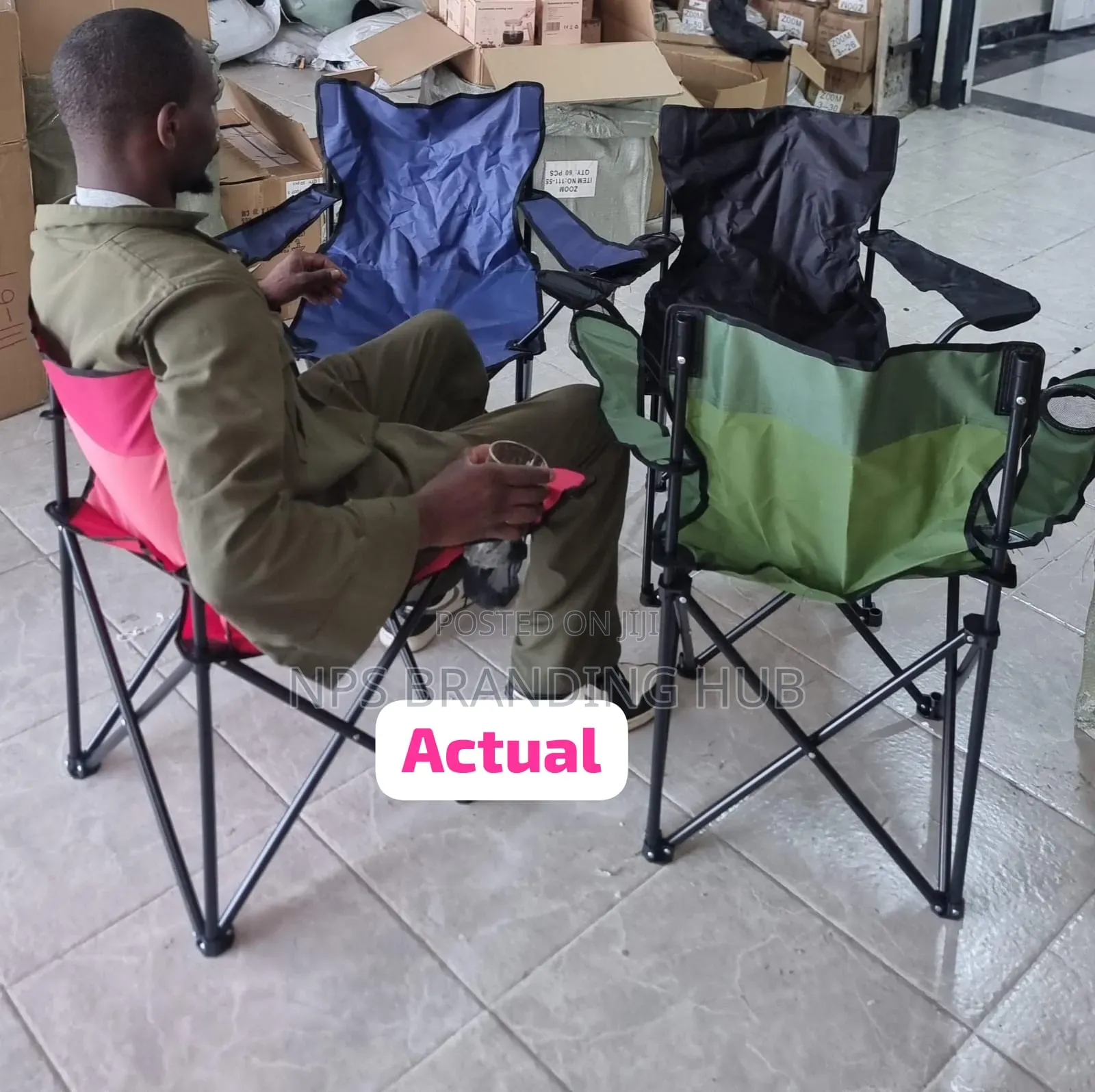 Foldable Waterproof Camping Chair With Armrest Cup Slot P.O