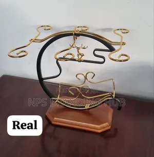 Wine Set Rack - 1 Bottle Slot, 6 Wine Glass Slots Po