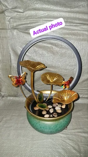 Led Electric Mini Water Fountain in a Metallic Pot P.O