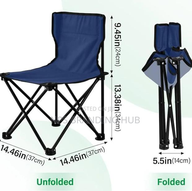 Foldable Metallic Frame Waterproof Armless Canvas Camping Chair (P.O - thumbnail 2