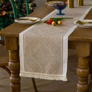 Neutral Pattern Table Runner