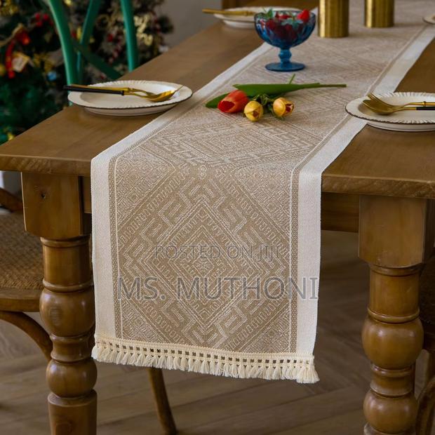 Neutral Pattern Table Runner - main view