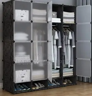 Portable 4- Column Plastic Wardrobes Available in Different Colours