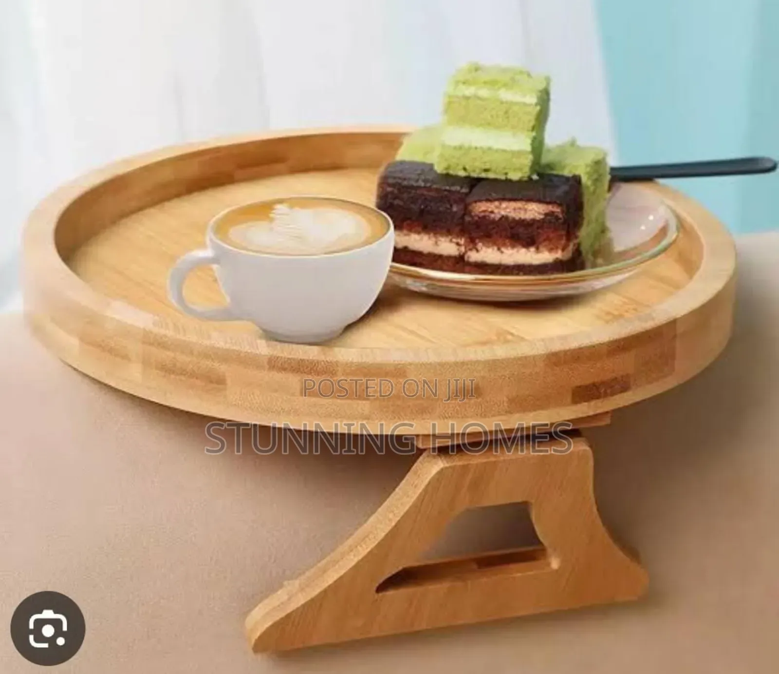 Wooden Multifunction Round Armrest Tray