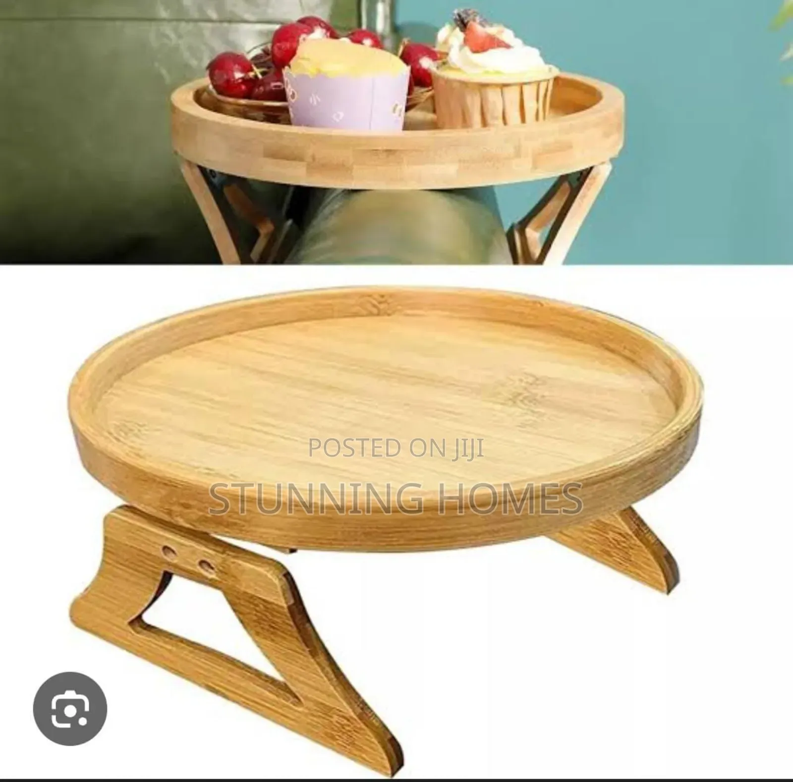 Wooden Multifunction Round Armrest Tray