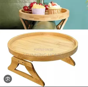 Wooden Multifunction Round Armrest Tray