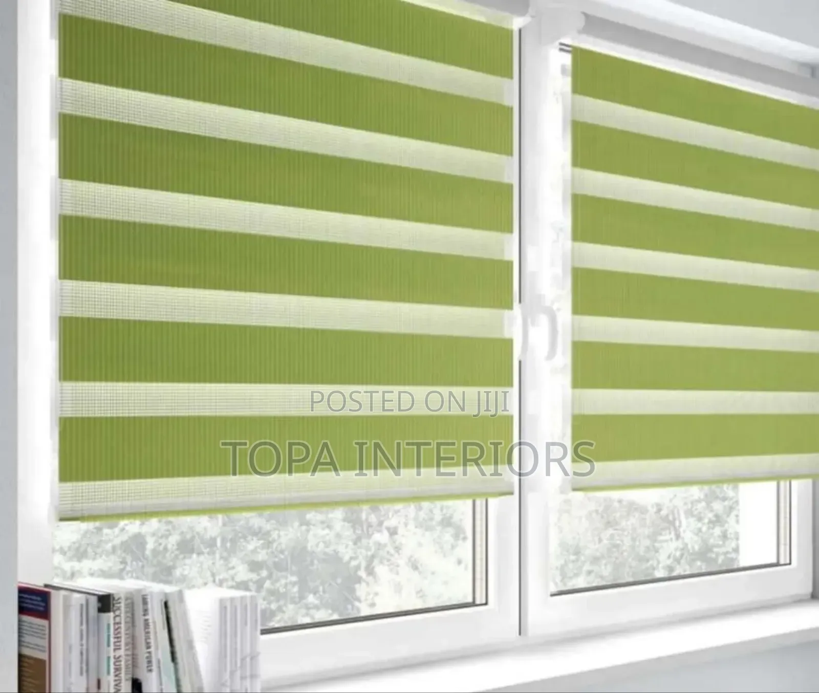 Green Roll Up Horizontal Office Roller Blinds