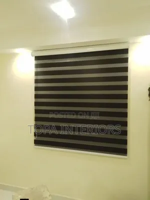 Black Roll Up and Down Horizontal Office Roller Window Blinds