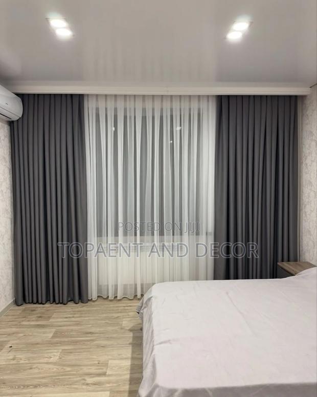 Heavy Beautiful Grey Blackout Bedroom Curtains for Night Privacy