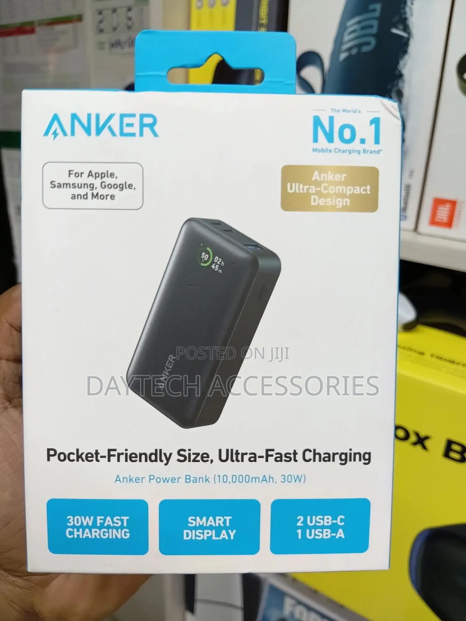 The Anker 533 Power Bank (Powercore 30w) 10,000mah Portable Charger.
