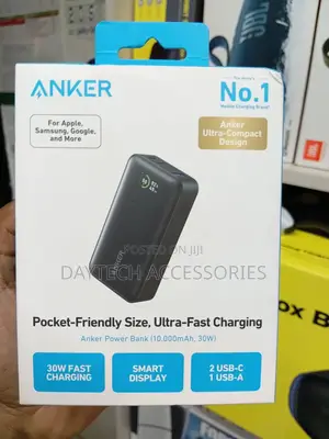 The Anker 533 Power Bank (Powercore 30w) 10,000mah Portable Charger.