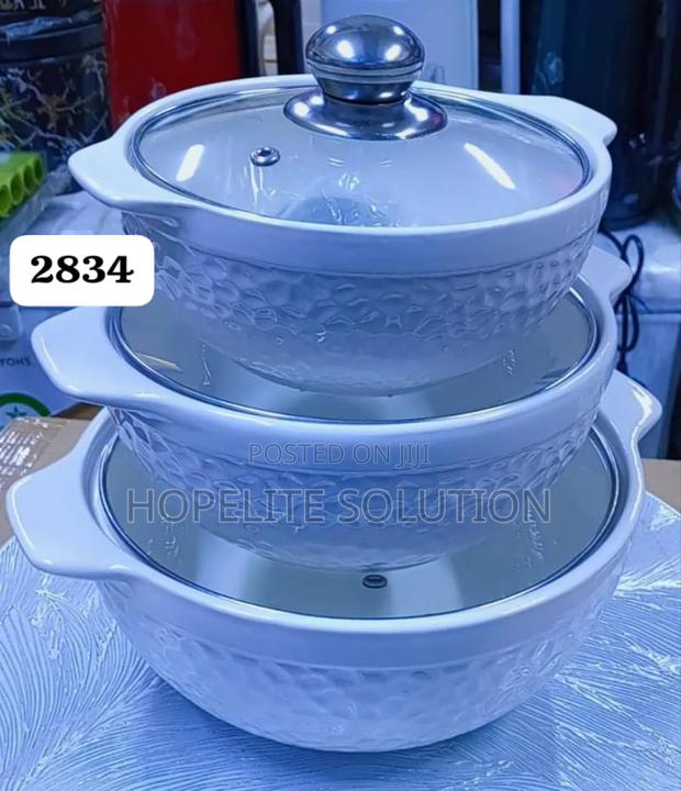 Ceramic Serving Bowls White Plain - main view