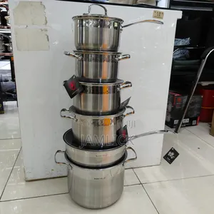 6 Pieces Stainless Steel Cooking Pots With Lids –Av