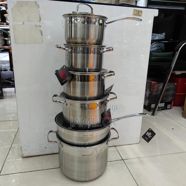 6 Pieces Stainless Steel Cooking Pots With Lids –Av