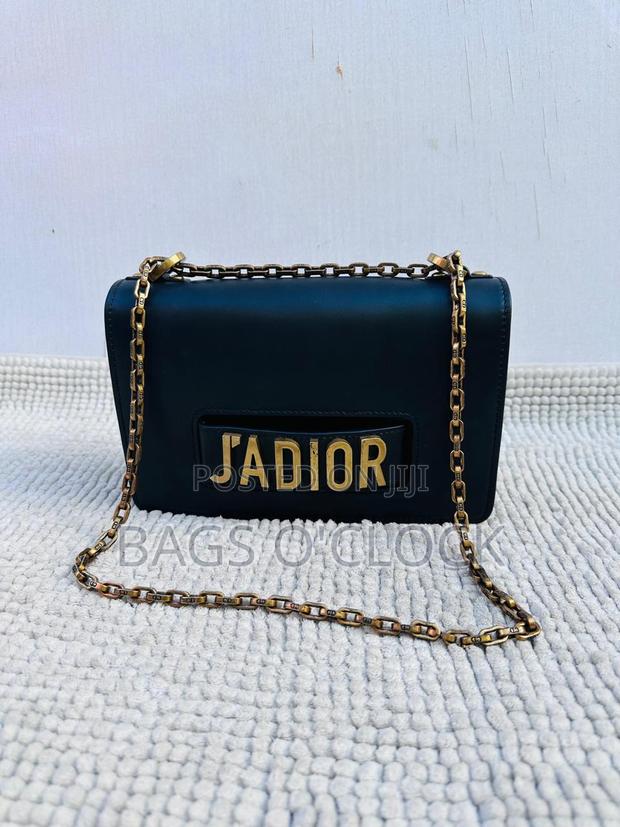 Authentic Dior J'adior Black Leather Chain Bag