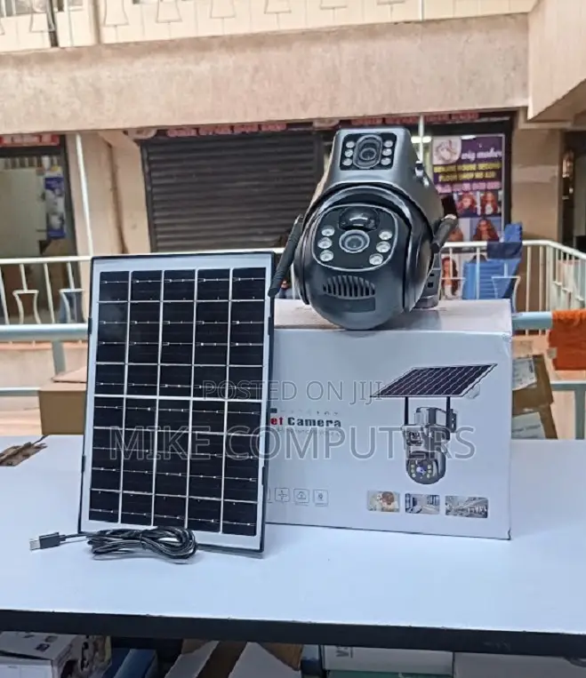 Infrared Night Vision Leds 12mp 4g PTZ Rotating Dual Lens Solar Camera