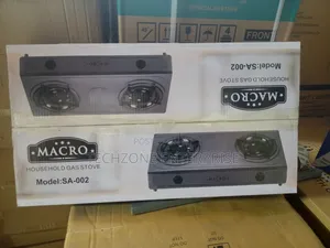 Macro Gas Cooker 2 Burner Stainless Steel Sa-002, Black 