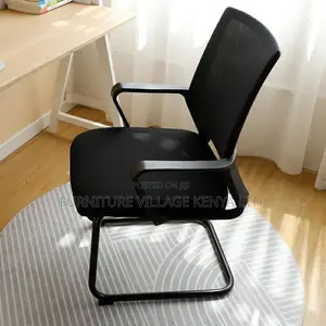 Office Chair; Black Chrome Boardroom Office Chair
