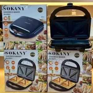 Sokany Compact 2-Slice Sandwich Maker With Non-Stick Plates 800w