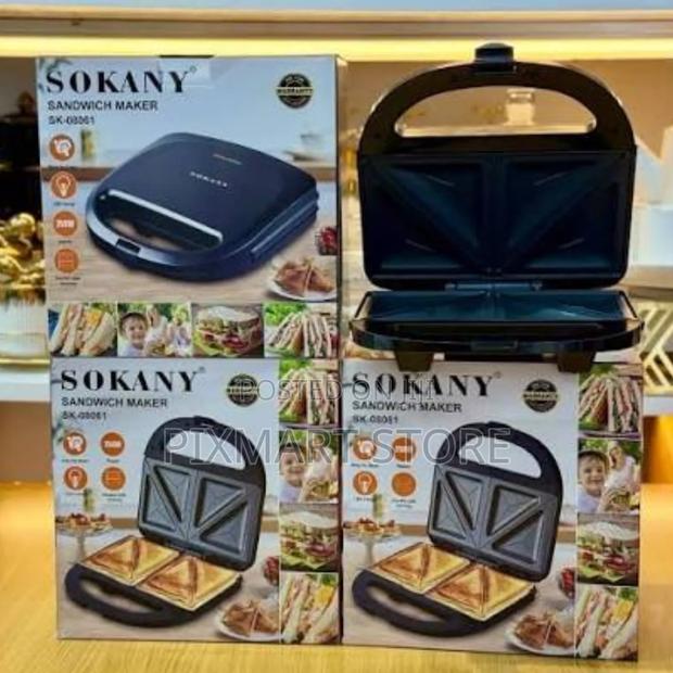 Sokany Compact 2-Slice Sandwich Maker With Non-Stick Plates 800w - thumbnail 2