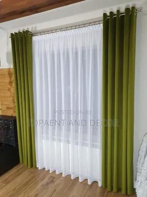Charming Green Window Curtains