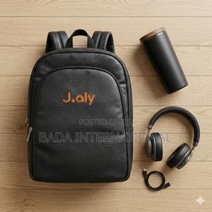 J.Aly Premium Textured Laptop Backpack –Durable Black Everyday Bag - thumbnail 2