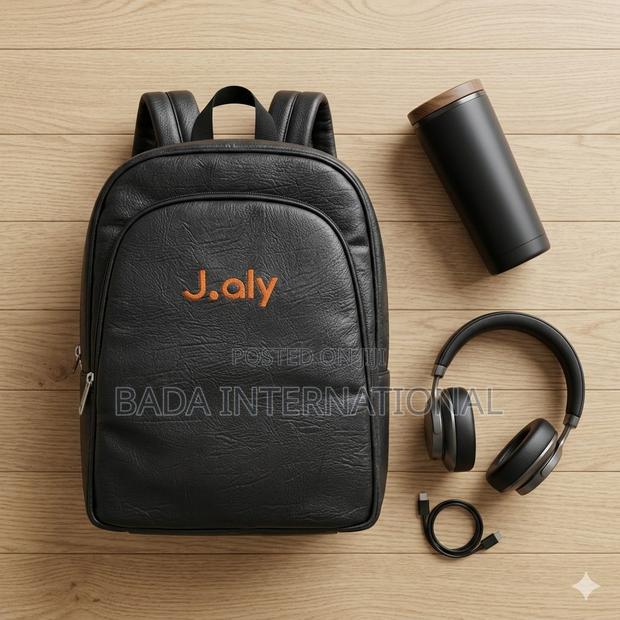 J.Aly Premium Textured Laptop Backpack –Durable Black Everyday Bag