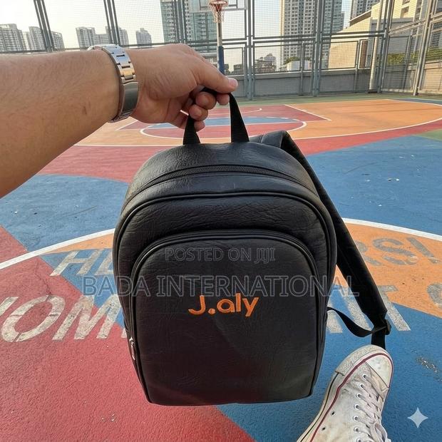J.Aly Premium Textured Laptop Backpack –Durable Black Everyday Bag - thumbnail 7