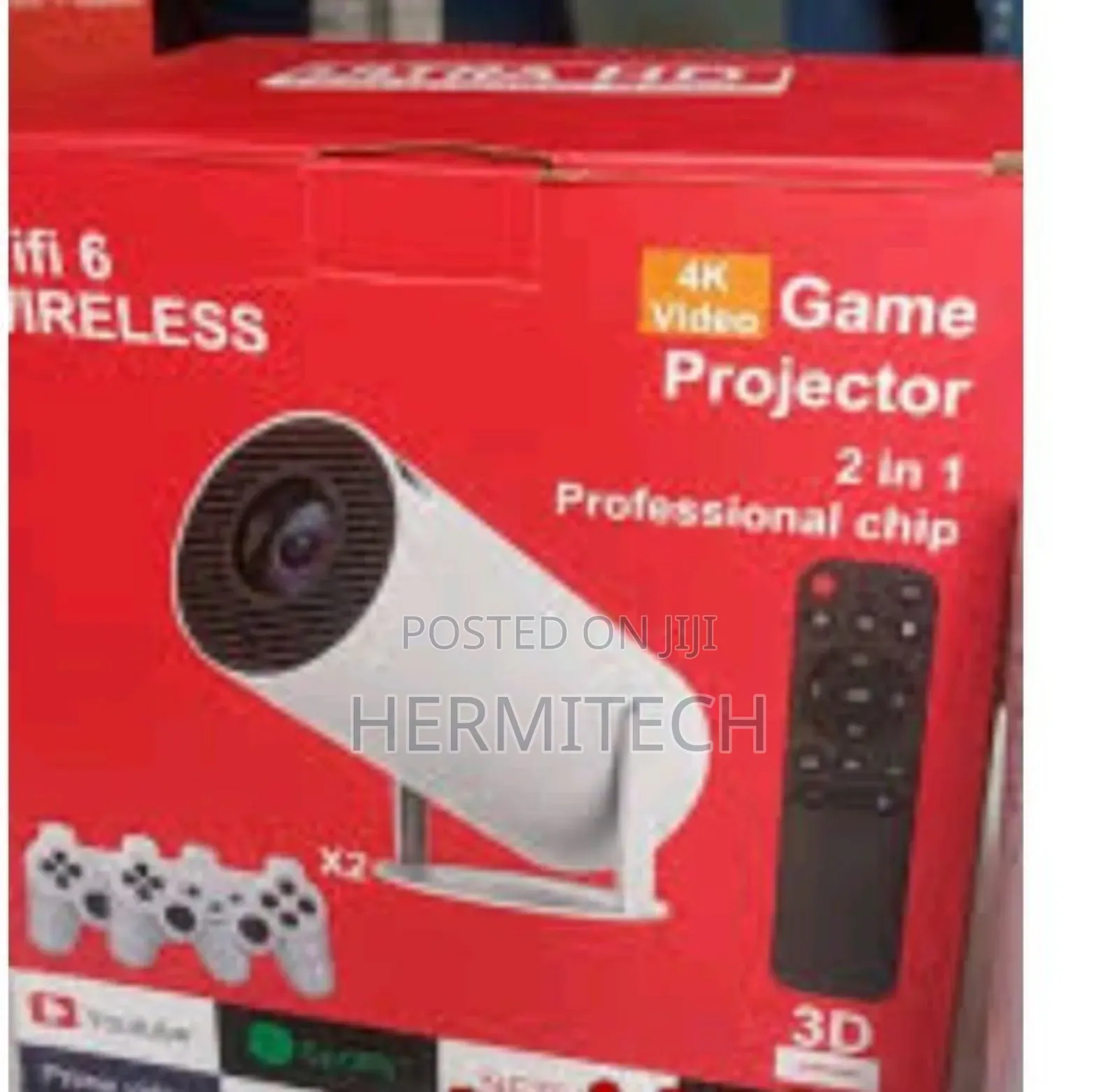Ultra Hd Gaming Projector White Wifi Smart Portable Projector