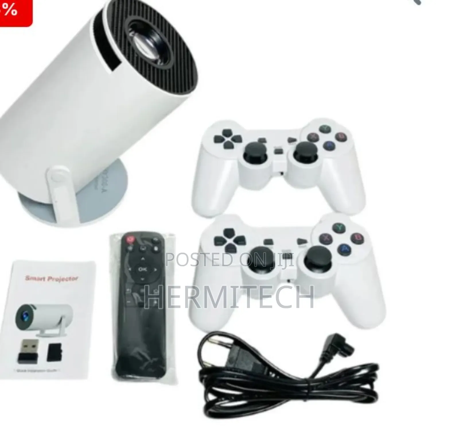 Ultra Hd Gaming Projector White Wifi Smart Portable Projector