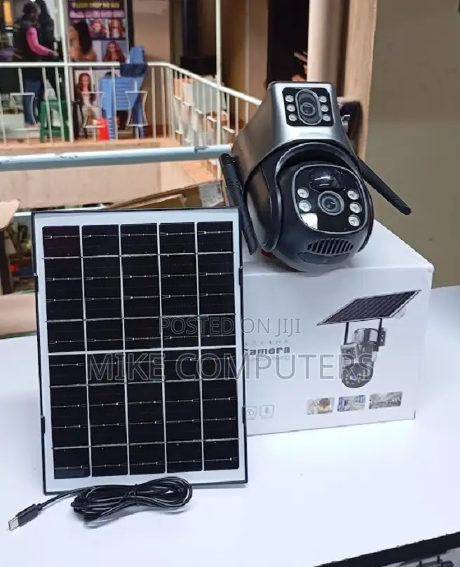 Outdoor Security 12mp 4g PTZ Rotating Dual Lens Solar CCTV Camera