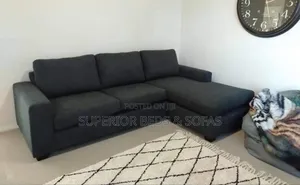 Black L-Shaped Corner Sofa( 5 Seater)