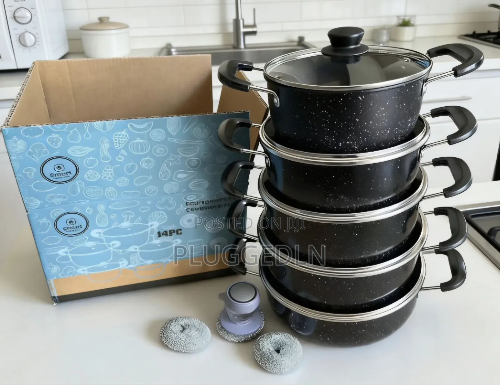 14 Pieces Non Stick Cookware Set .