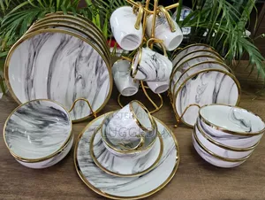 24 Pieces Gold Rimmed Trendy Dinner Sets*.