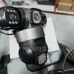 Surveillance CCTV Camera With Ethernet Cable 3 Screen Display