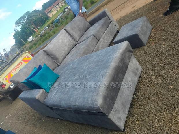L-Shaped Sofa Set 5 Seater+ Ottoman