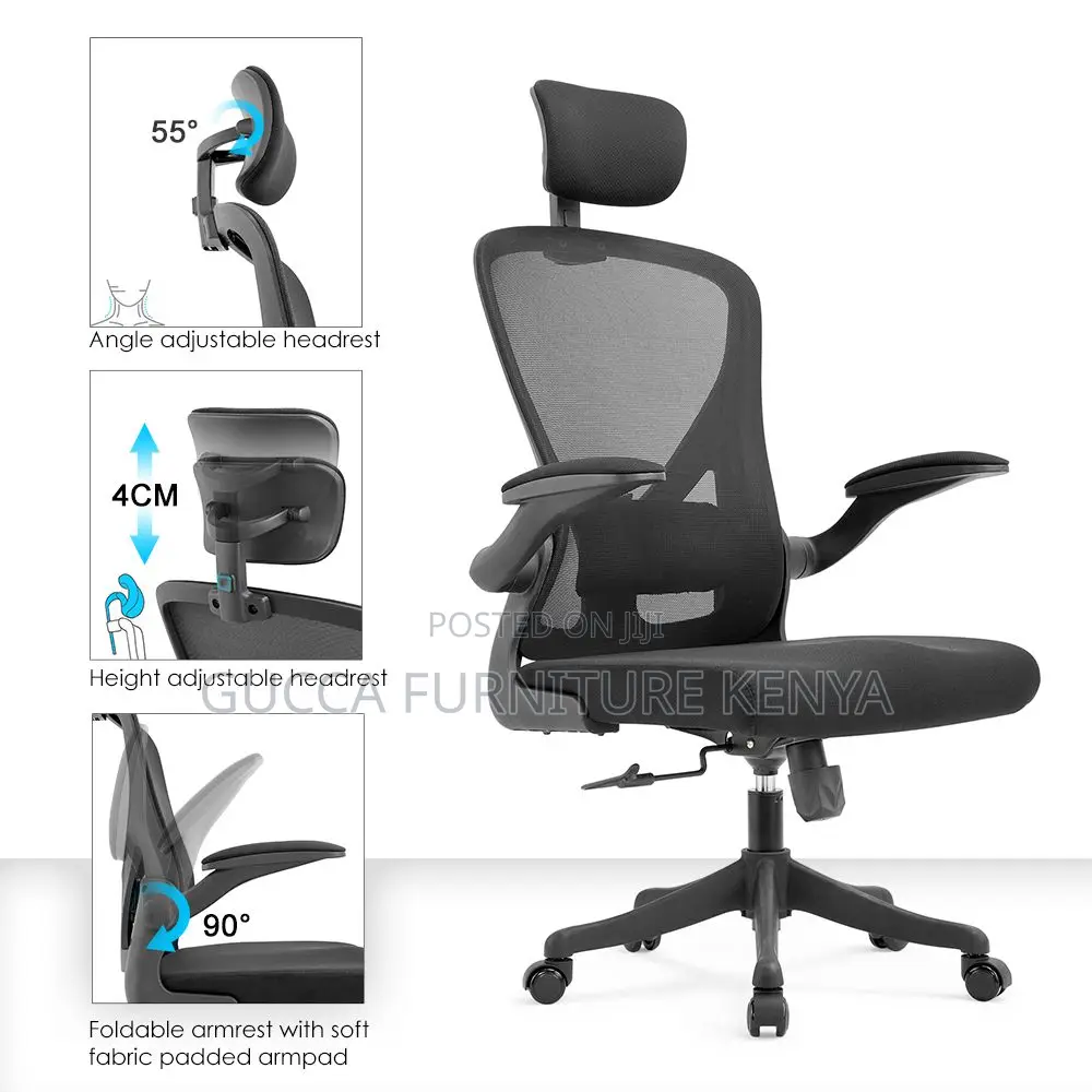 Ergonomic Mesh Office Chair With Flip Armrest