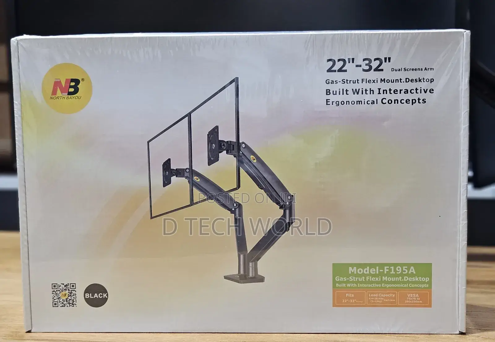 Nb Link Dual Ergonomic Monitor Arm
Model:F195
Can Mount Upto 34 Inch